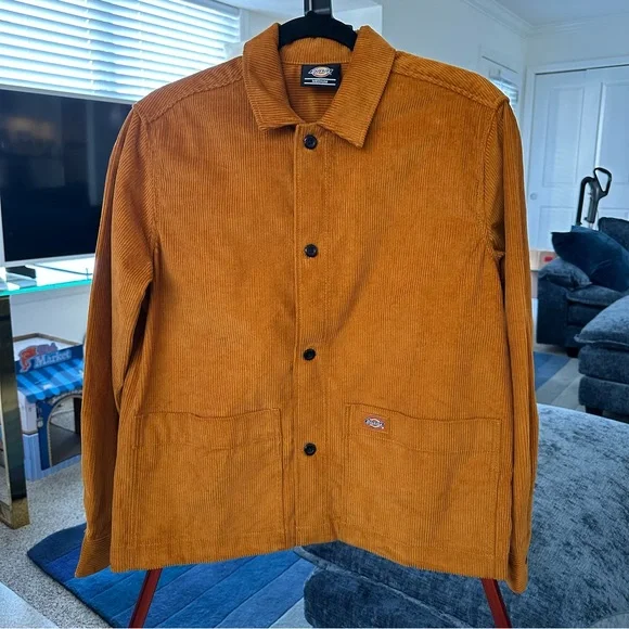 Dickie's Higginson Jacket in Burnt Orange Rust Chorduroy - Picture 6 of 15